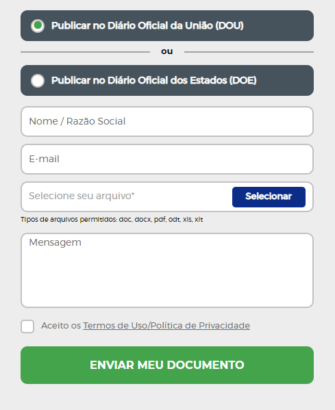 Publicação Diário Oficial: Guia de publicação no Diário Oficial
