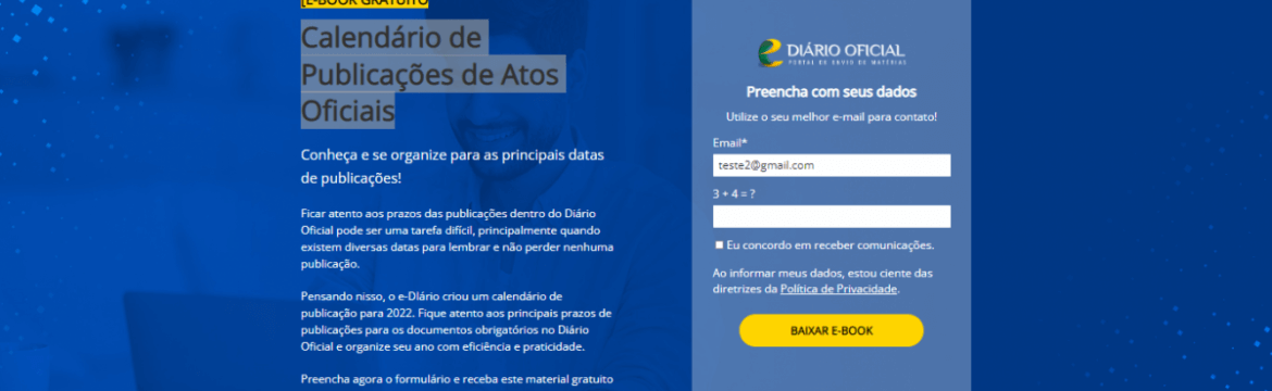 Calendário de Publicações de Atos Oficiais 2022  