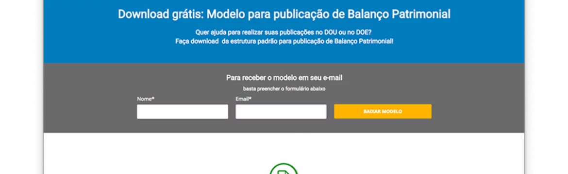 Modelo para publicação de Balanço Patrimonial  